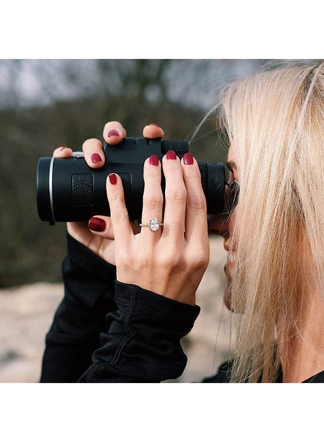 باندا منظار أحادي عالي التكبير 35×50 مقاوم للماء، مدمج وقوي مع تركيز بيد واحدة - أسود - Image 4